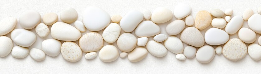 Serene white and yellow pebbles calming zen garden texture smooth