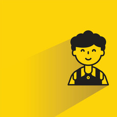 boy character with shadow on yellow background
