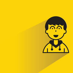 boy character with shadow on yellow background