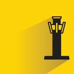 network tower antenna icon with shadow on yellow background
