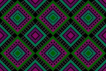 Ethnic seamless patterns with simple shapes. Tribal and ethnic fabrics. African, American, Mexican, Indian styles. Simple geometric pattern elements are best used in design, textile printing.