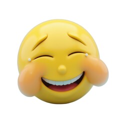 Fototapeta premium Laughing joyful face with tears an illustration of vibrant emotions