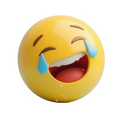 Emotional expression joyful laughing face emoji digital illustration close-up