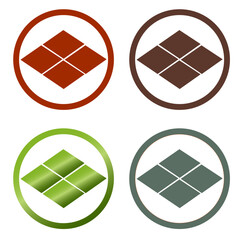 カラー家紋:菱（透過可）