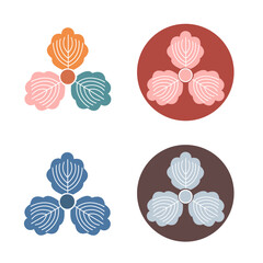 カラー家紋:三つ柏	（透過可）