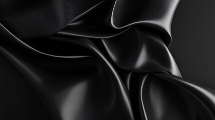 Simple yet elegant black cloth draped to create fluid shapes and smooth lines for minimalist artistic expressions and contemporary aesthetics.