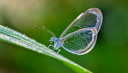 Glasswing Butterfly on a Leaf