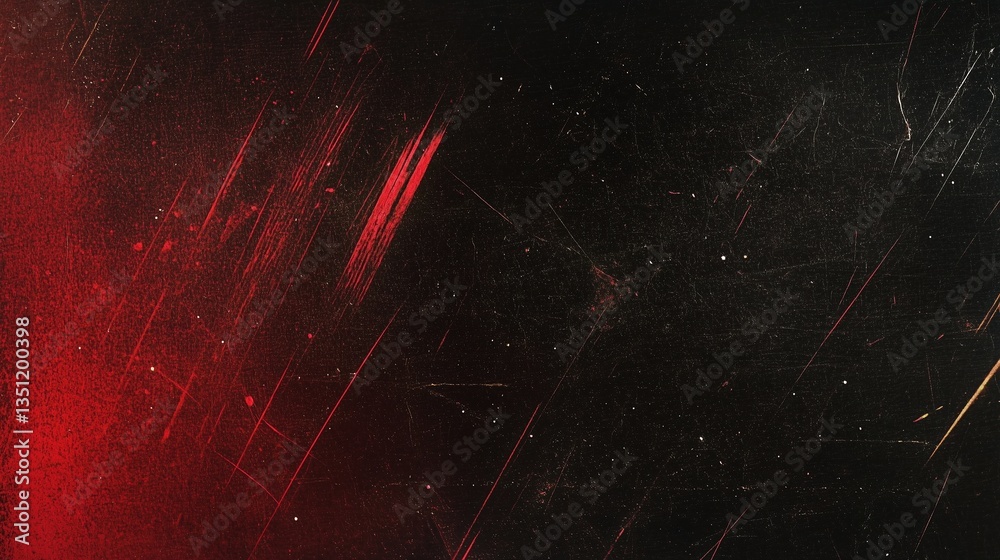 Poster grunge-textured background with dark red and black tones featuring grainy film effect and subtle lig
