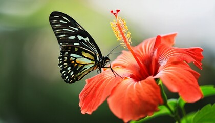 Zebra Longwing in a Tropical Garden