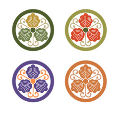 カラー家紋:丸に三つ柏	（透過可