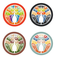 カラー家紋：茗荷