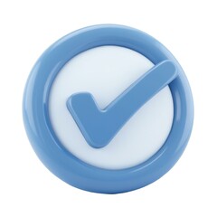Verified checkmark graphic design with polished surface and isolated background