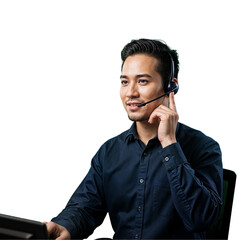 "Professional Young Man in Customer Support"

