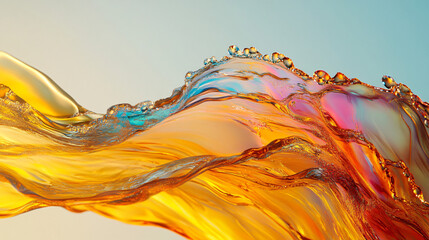 Mesmerizing colorful liquid wave flowing gracefully through space creating a stunning and dynamic visual experience of color and motion.