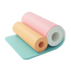 Stylized yoga illustration with rounded shapes vibrant colors minimal textures
