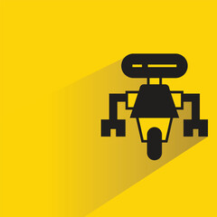 droid robot icon on shadow yellow background