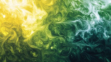 Abstract swirls with yellow green design.