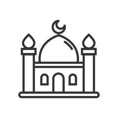 Mosque icon for moslem praying place flat design.