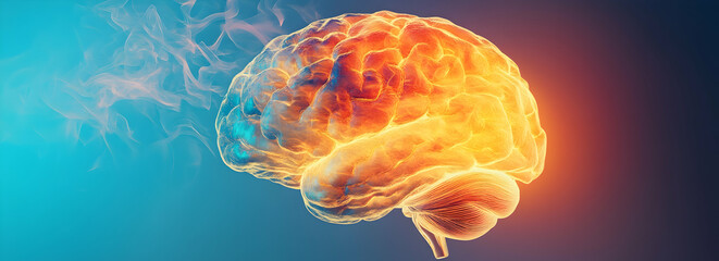  colorful human brain exploding with vibrant colors
