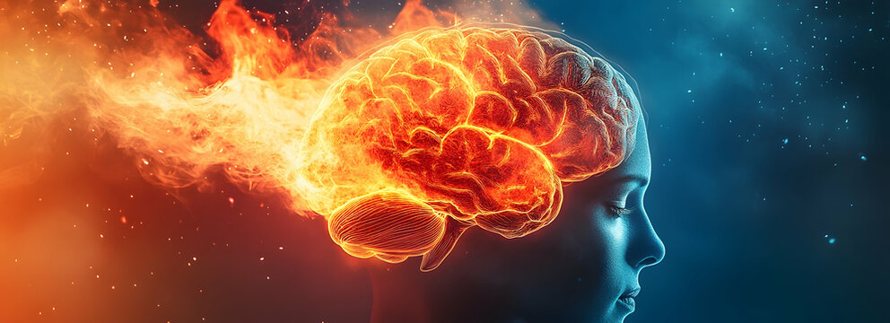  colorful human brain exploding with vibrant colors