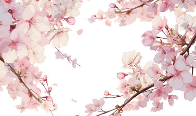 Fototapeta premium .Illustration of trees, leaves, grass and various botanical elements on a white background.