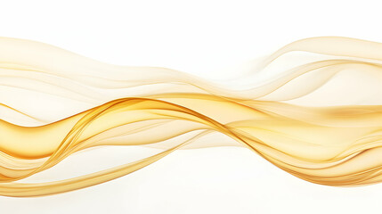 Abstract golden wave flowing on white background; design element for website or brochure