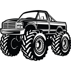 Monster truck minimalist and simple silhouette vector image (35).eps