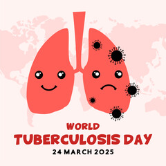 World tuberculosis day 2025 poster illustration vector.  