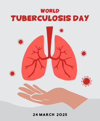 World tuberculosis day 2025 poster illustration.  