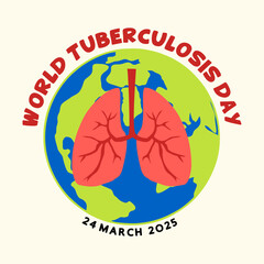 World tuberculosis day 2025 poster illustration vector.  