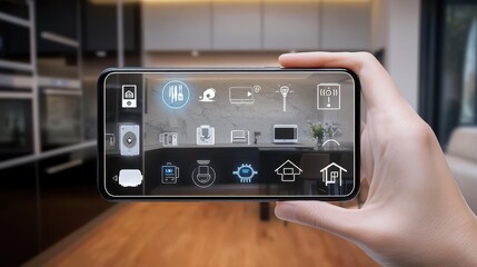 Fototapeta premium Smart Home Control via Smartphone App