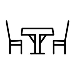 Fototapeta premium Kitchen table and chairs icon on transparent background, real estate purchase concept 