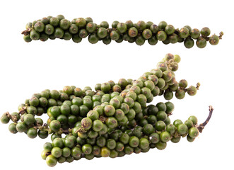 green peppercorns on transparent background