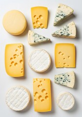 Aromatic Cheese Assortment: Gourmet Selection of Camembert, Cheddar, and Blue Cheese