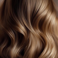 Fototapeta premium Shiny Wavy Brown Hair Texture with Smooth and Silky Flowing Locks