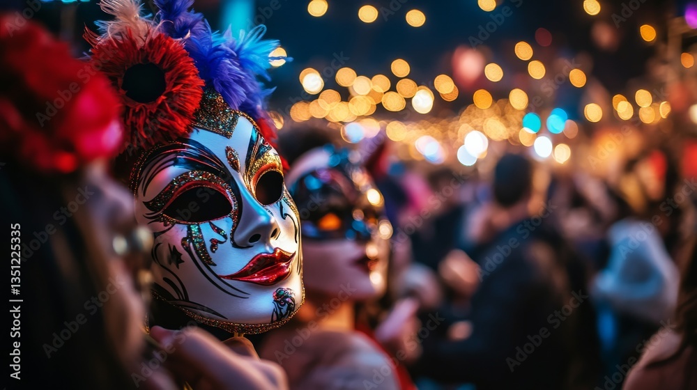 Leinwandbilder colorful venetian carnival masks and decorations fill the frame, creating a lively ambiance with sub