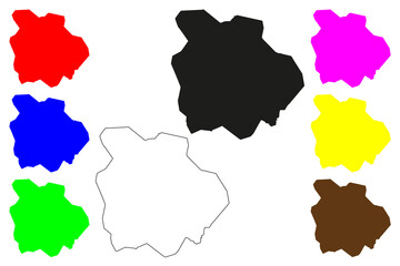 Bhiwani city (Republic of India, State of Haryana) map vector illustration, scribble sketch Bhiwani map