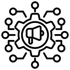Advertising Technology Outline Icon