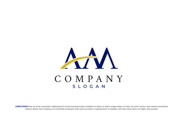letter a m or aaa business modern minimalist logo