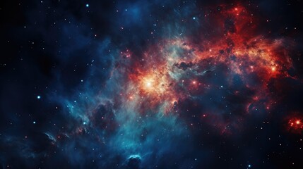 Naklejka premium Cosmic Nebula with Vivid Colors