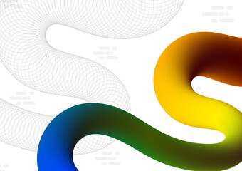 Digital wave gradient white background. Futuristic fluid wave wireframe polygon and colorful concept. Design for line technology liquid connect internet abstract background gradient artwork.