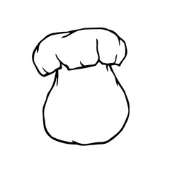 Line sketch,contour of a forest porcini mushroom.Vector graphics.