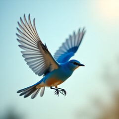 blue bird in flight