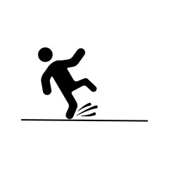 Fall hazard vector pictogram illustration isolated on white background vector illustration, pictogram isolated on white background. color editable