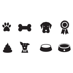 set of icons for dogs