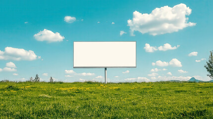 Outdoor digital billboard with high-resolution display, clear sky, futuristic advertising mockup 