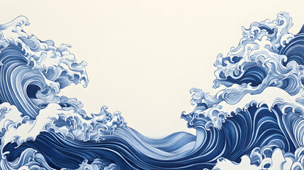 Fototapeta premium Blue Ocean Waves Abstract Art, Calm Sea, Water Design, Background for Relaxation, Peaceful Mood