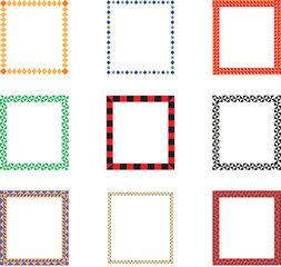 Border frame geometric pattern vector set 