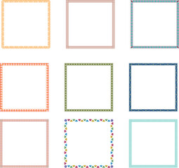 Border frame geometric pattern vector set 