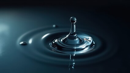 Stunning Macro Photography of Water Droplet Impact Creating Ripples and Concentric Circles